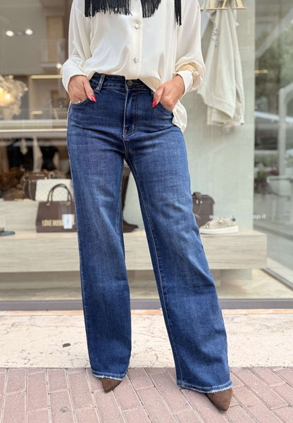LE STREGHE - Jeans A Zampa Blu