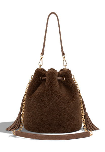 LA CARRIE - Borsa A Tracolla TEDDY ECO FUR Marrone