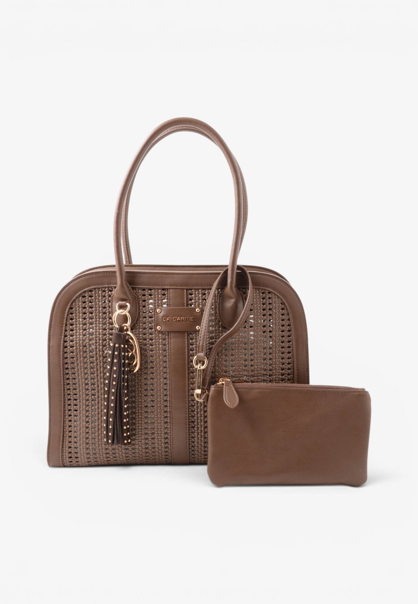 LA CARRIE - Borsa A Mano Intrecciata Marrone