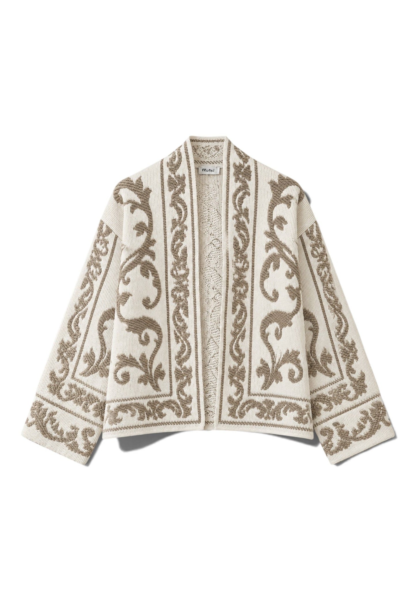 MOTEL - Cardigan Damascato Panna