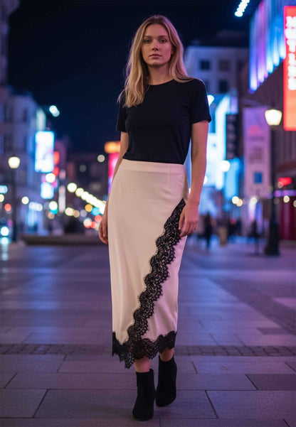 MOTEL - Gonna In Velluto Lingerie Avorio