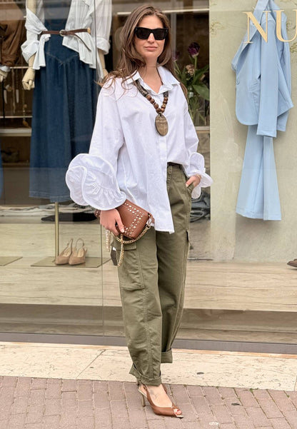 NUNZIA - Camicia Rouge Over Bianca