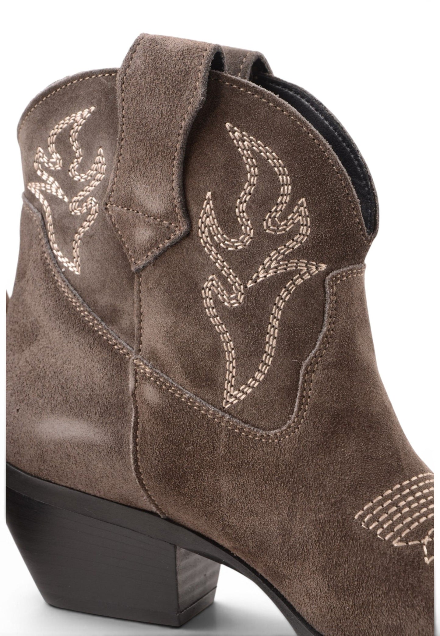 DIVINE FOLLIE - Stivaletto Texano Con Ricami Carbone