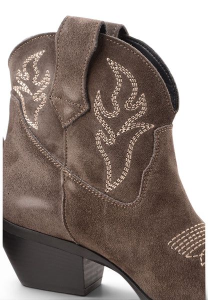 DIVINE FOLLIE - Stivaletto Texano Con Ricami Carbone
