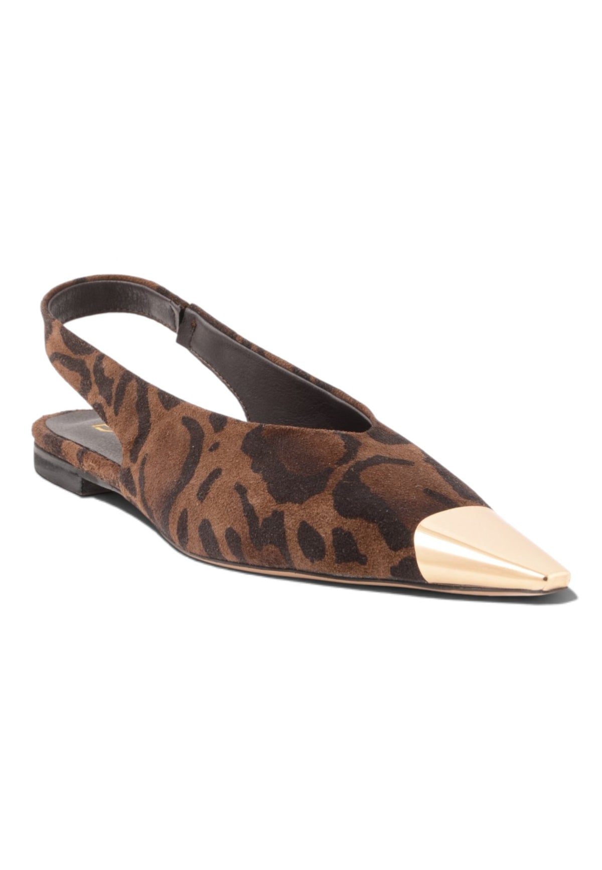DIVINE FOLLIE - Slingback Flat Leopardate con Punta Dorata