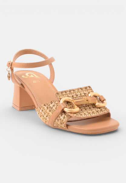 GOLD&GOLD - Sandalo Raffia Morsetto Camel