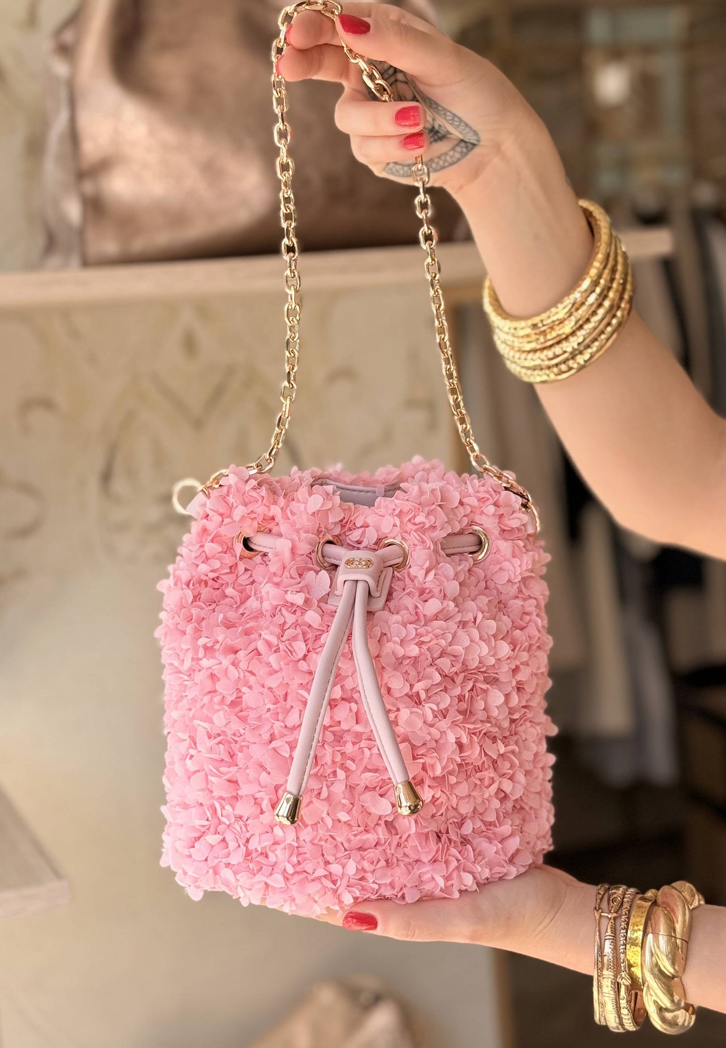 LA CARRIE - Secchiello in Chiffon "Night Edition" Rosa