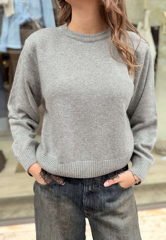 MOTEL - Pullover Lingerie Con Spallina Grigio