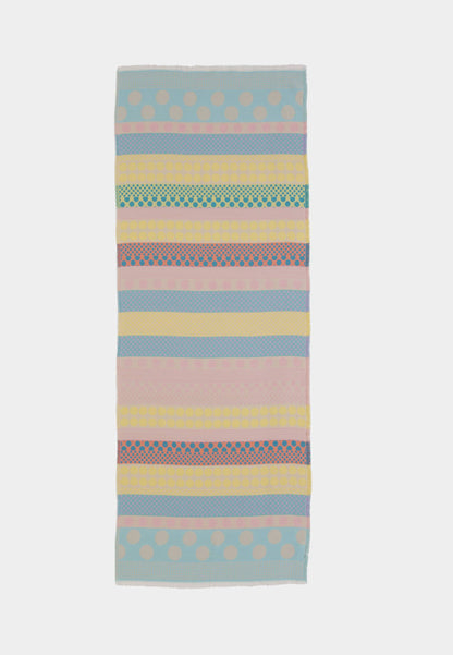 ALEX MAX - Blue Stripes &amp; Polka Dot Scarf