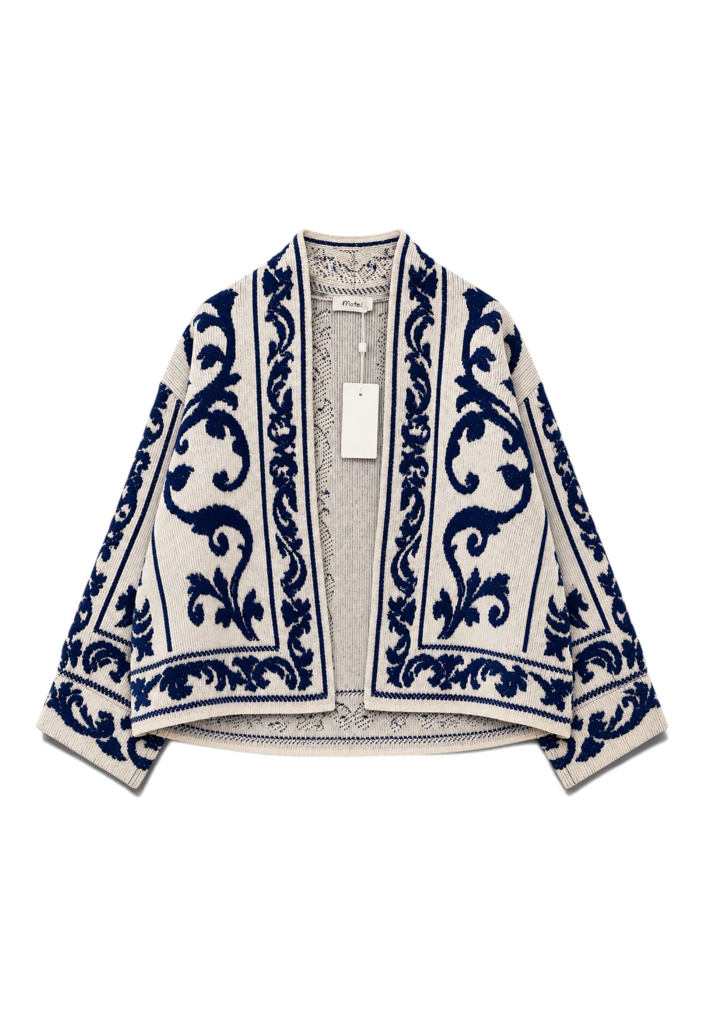MOTEL - Cardigan Damascato Blu