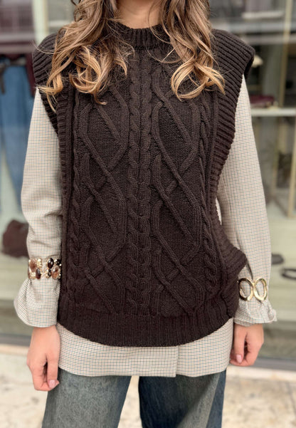 MOTEL - Maglia Smanicata Caffè