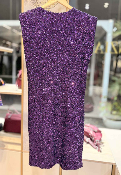 MOTEL - Abito Paillettes Viola