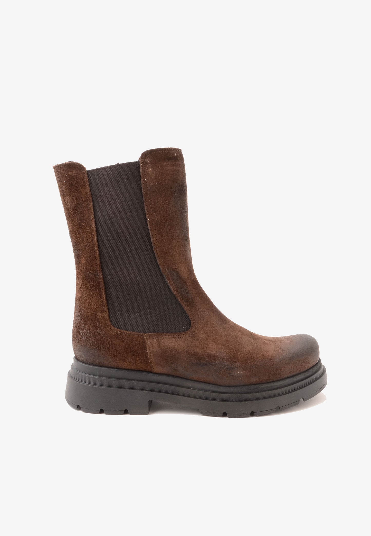 DIVINE FOLLIE - Stivale Bikers Camoscio Marrone