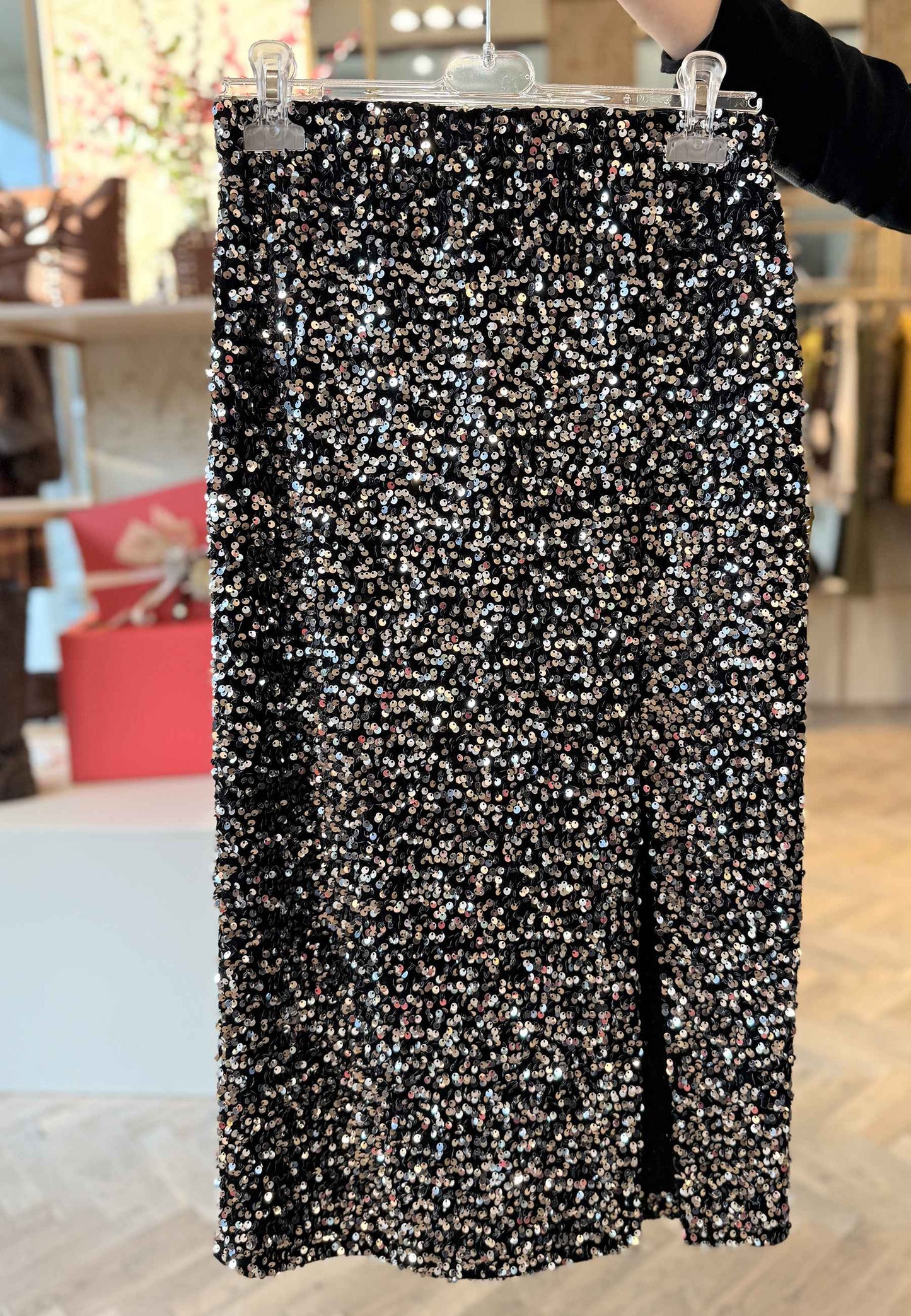 MOTEL - Gonna A Tubino In Paillettes Argento/Nero