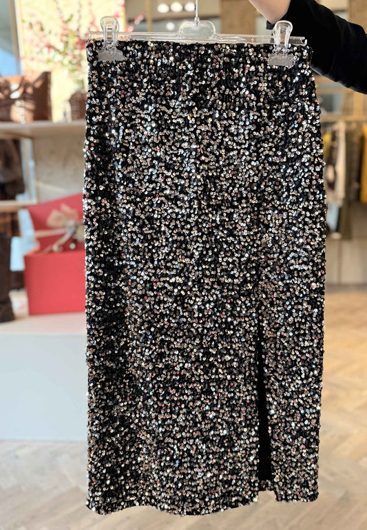 MOTEL - Gonna A Tubino In Paillettes Argento/Nero