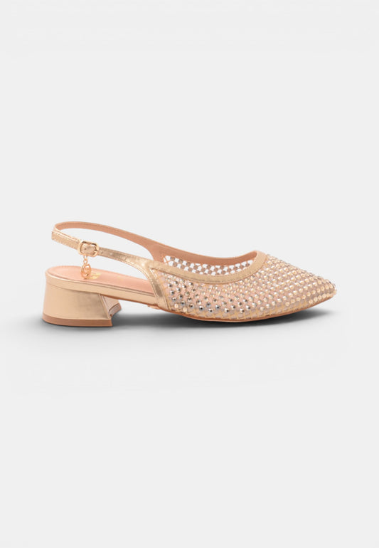 GOLD&GOLD - Slingback Strass Oro