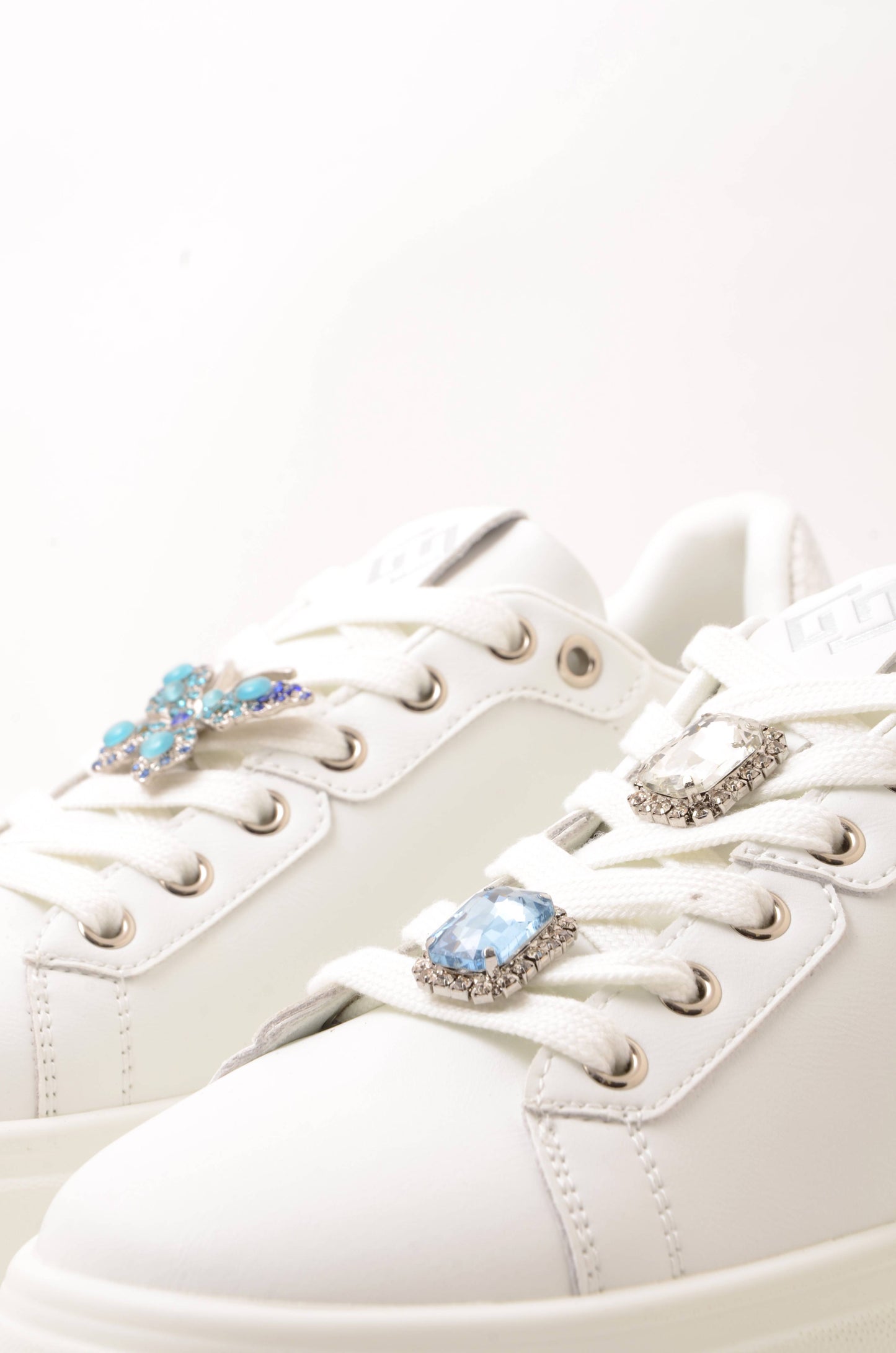 GOLD & GOLD - Sneakers Farfalla Strass Blu