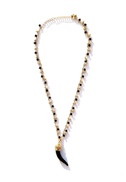 LARA11 - Collana Girocollo Cornetti Nero