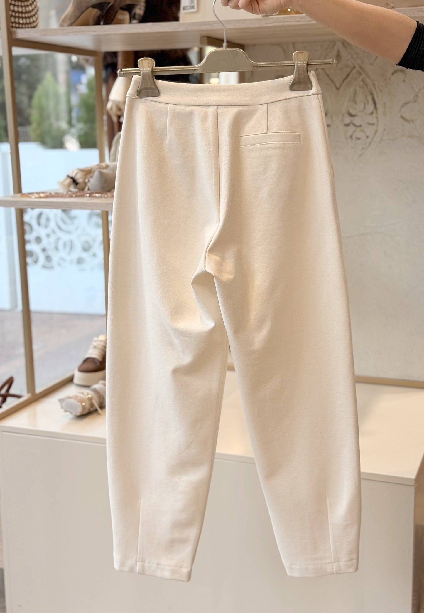 MARYLEY - Pantalone Barrel Avorio