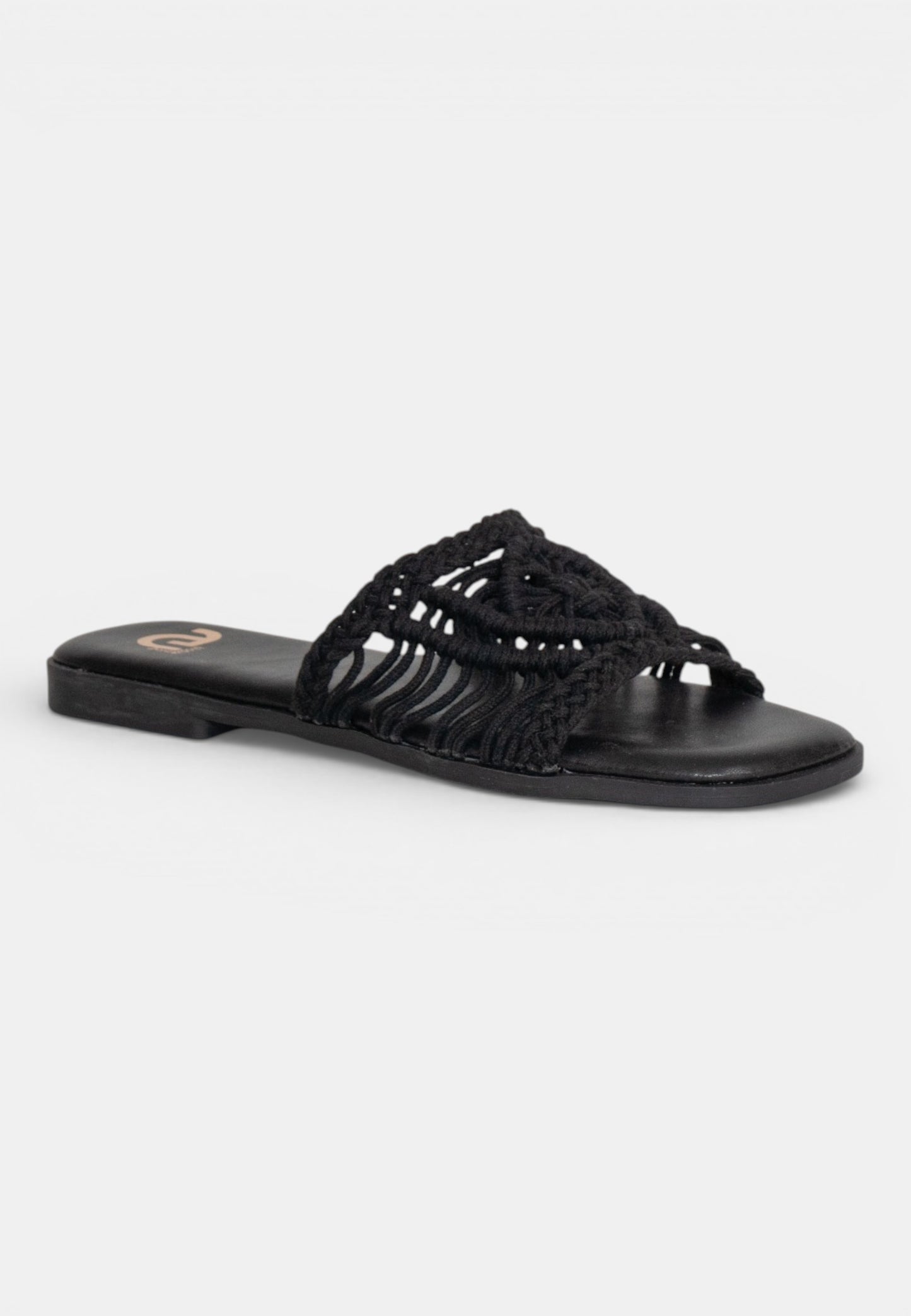 GOLD&GOLD - Ciabattina Macramè Nero