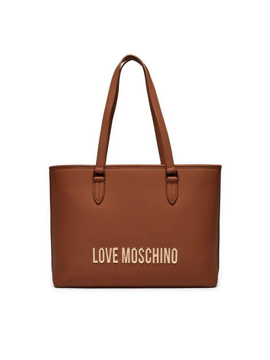 LOVE MOSCHINO – Einkaufstasche mit Walnuss-Schriftzug