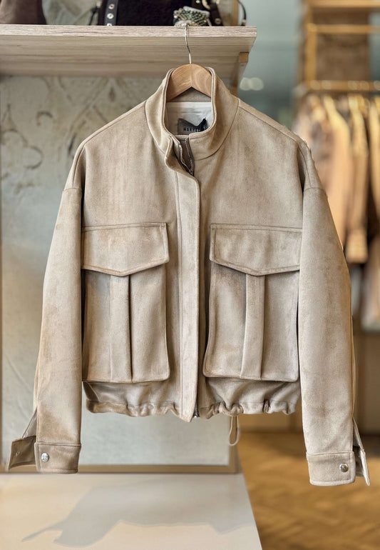 MARYLEY - Bomber Scamosciato Sabbia