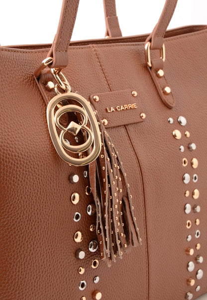 LA CARRIE - Shopping Bag Explosion Vera Pelle Cuoio