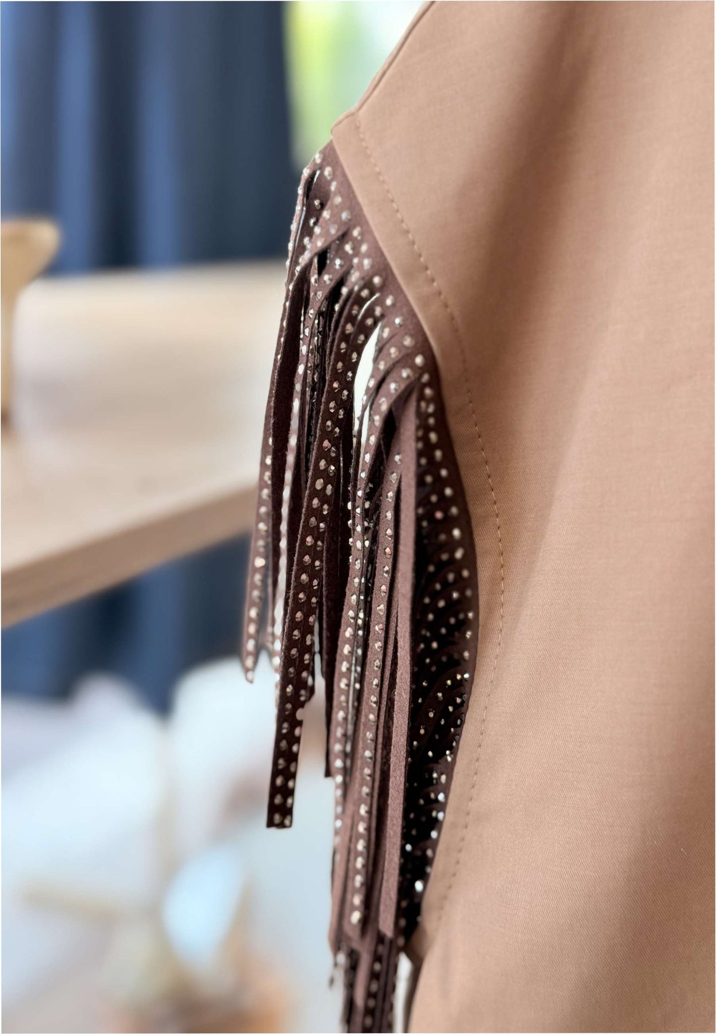 PLEASE - Gilet Bomber Strass Cammello