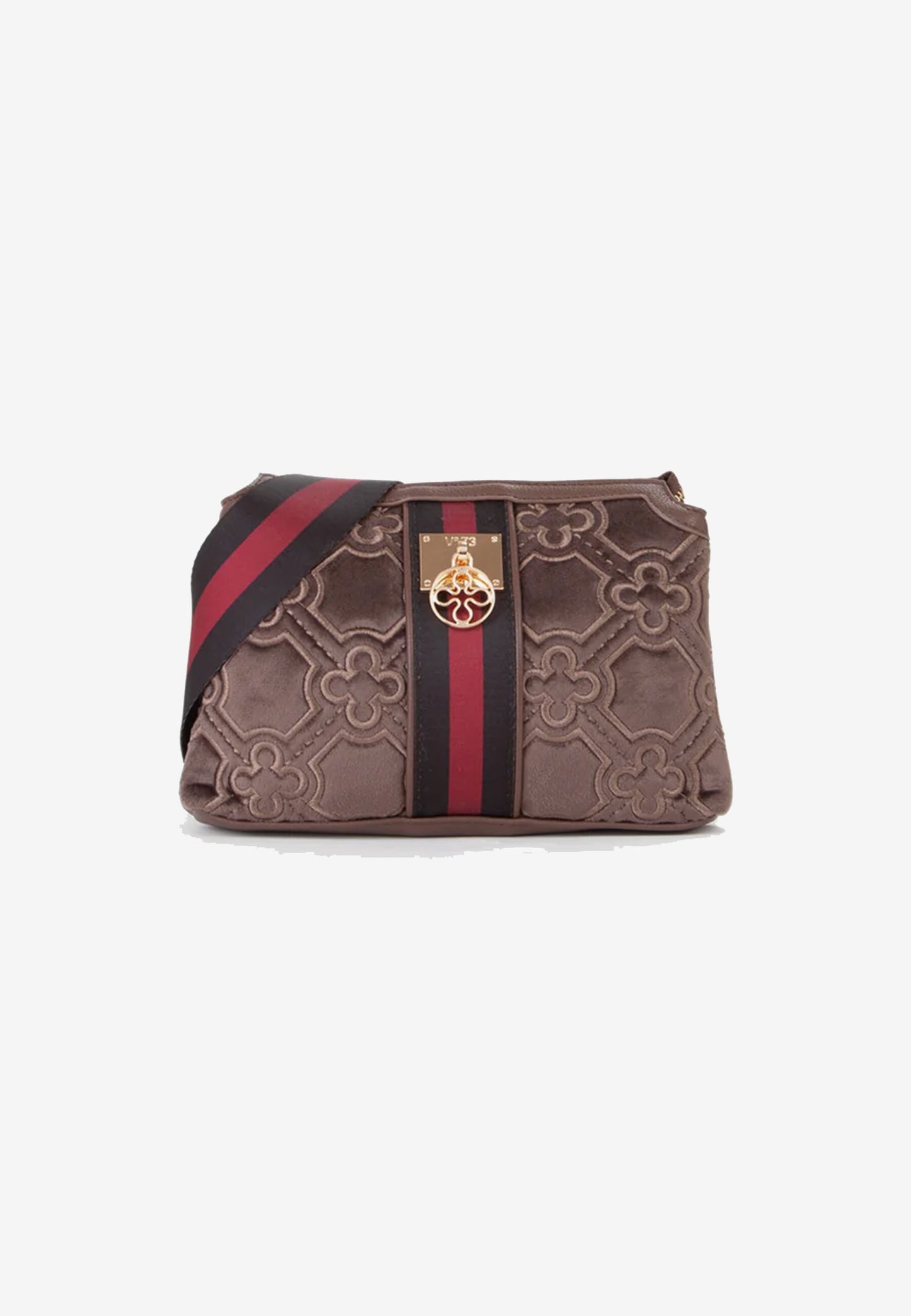 V73 - Borsa A Tracolla Velluto Taupe
