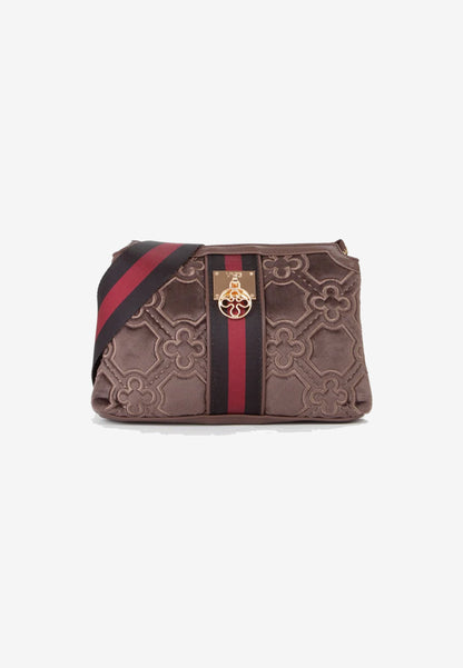 V73 - Borsa A Tracolla Velluto Taupe