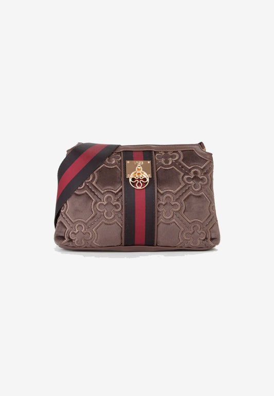 V73 - Borsa A Tracolla Velluto Taupe