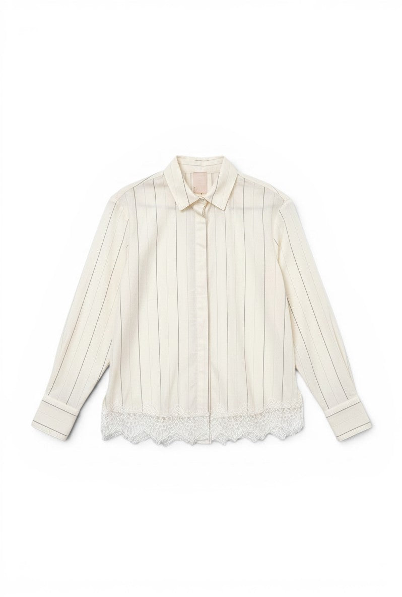 MINERVA - Camicia Corta Pizzo Beige