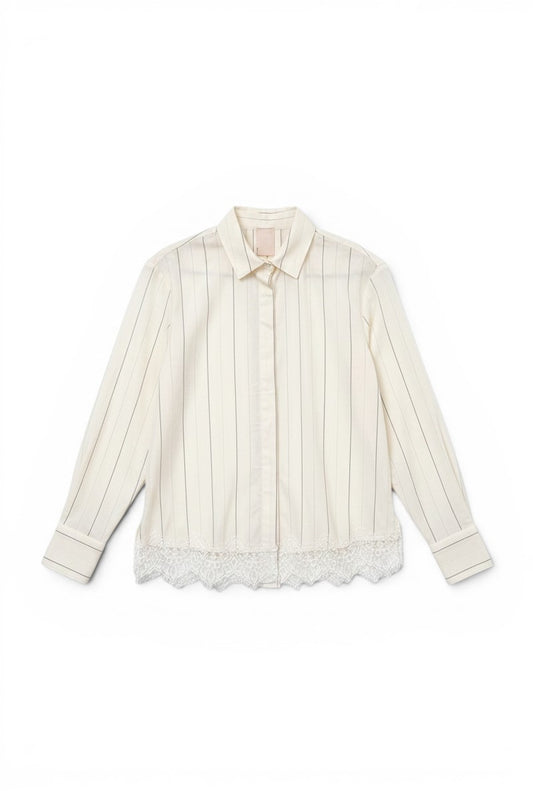 MINERVA - Camicia Corta Pizzo Beige
