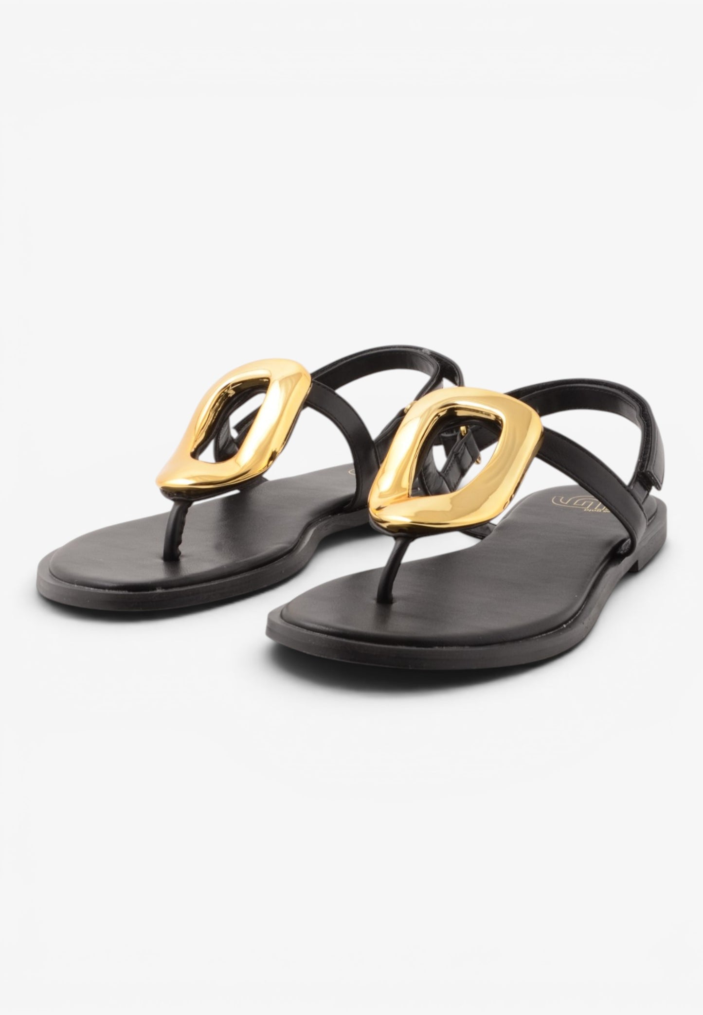 GOLD&GOLD - andalo Infradito Con Maxi Fibbia Dorata E Cinturino Nero