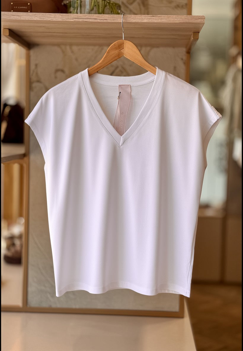 MINERVA - T-shirt Manica Corta Larga Bianco