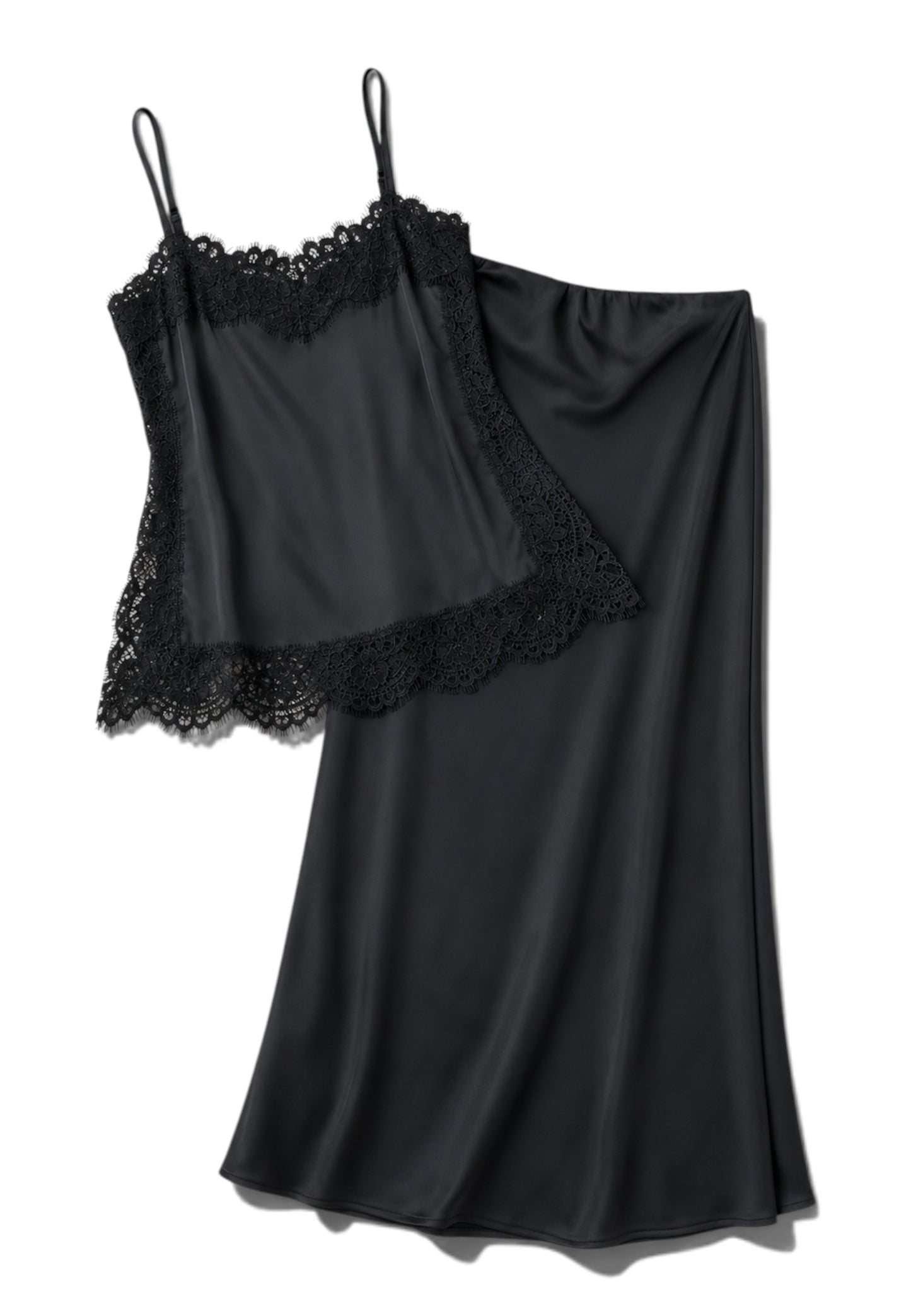 LE STREGHE - Gonna Midi In Raso Nero