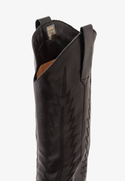 DIVINE FOLLIE - Texano Ricamo Vera Pelle Nero