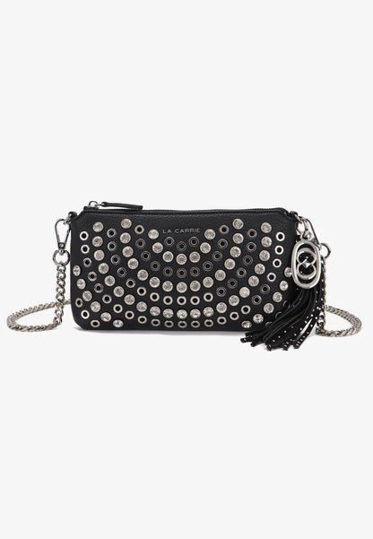 LA CARRIE - Portafoglio Pochette Strass Andromeda Nero