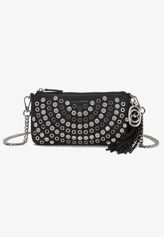 LA CARRIE - Portafoglio Pochette Strass Andromeda Nero