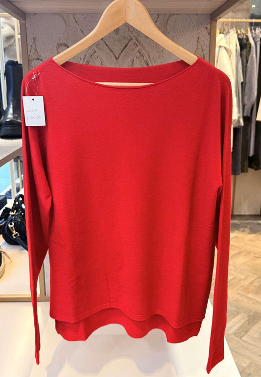 NUNZIA - Maglioncino Basic Rosso