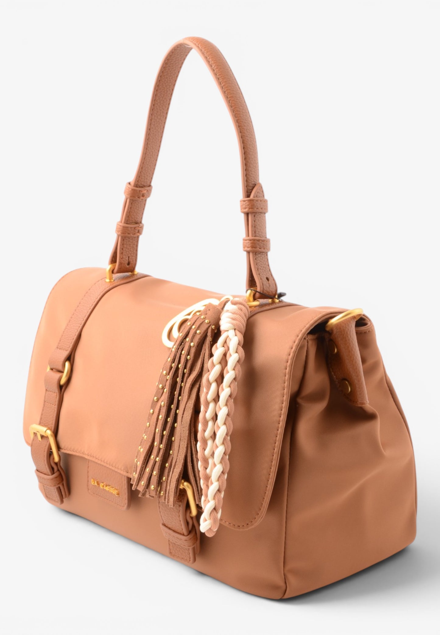 LA CARRIE - Shopping Bag DARK NYLON Cuoio