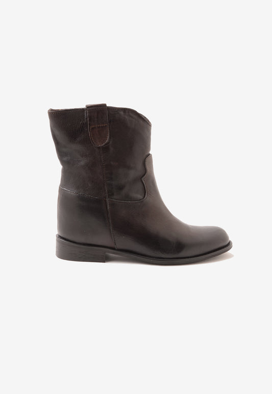 DIVINE FOLLIE - Stivaletto In Pelle Lavata Moro
