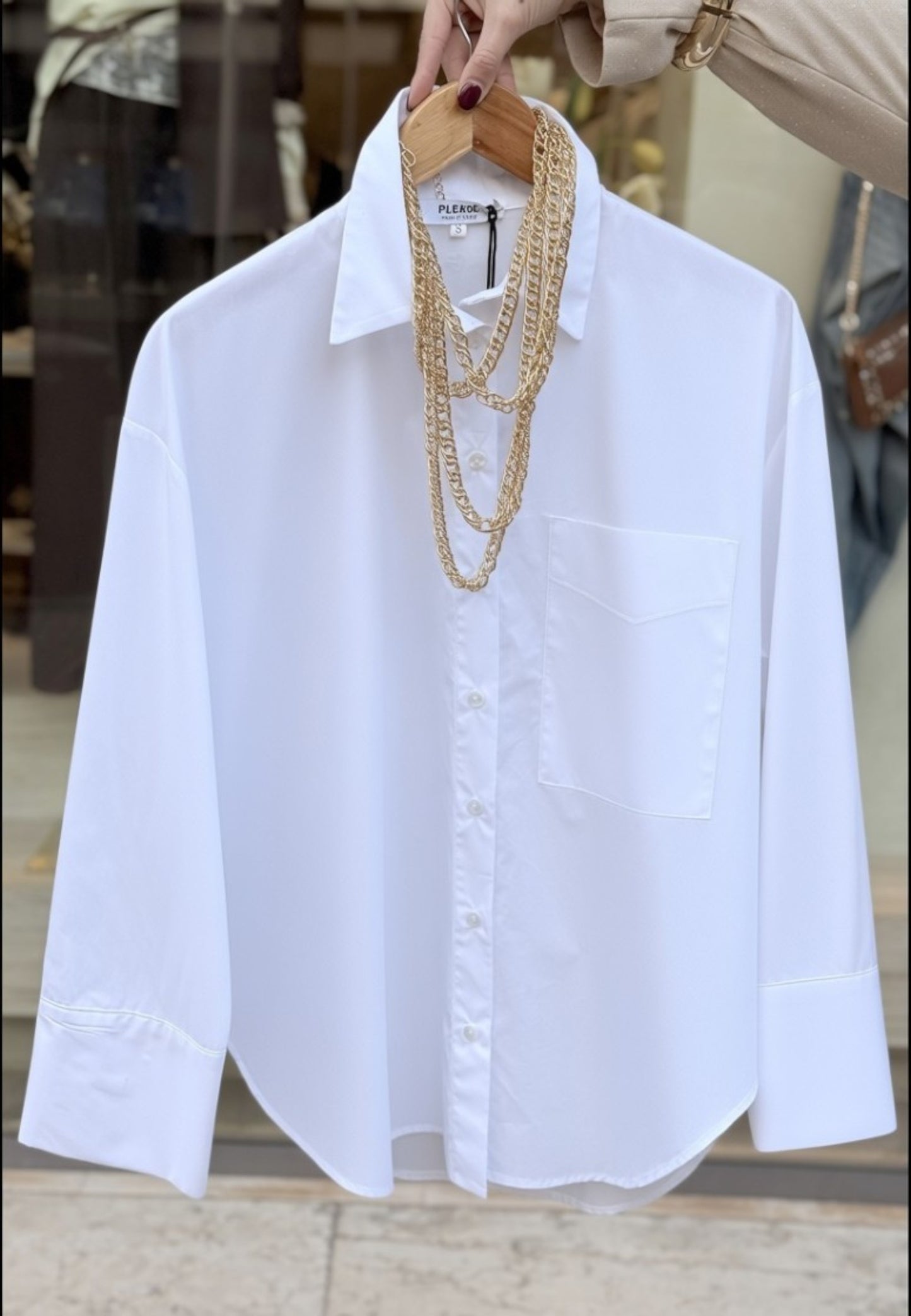 PLEASE - Camicia Over Bianco