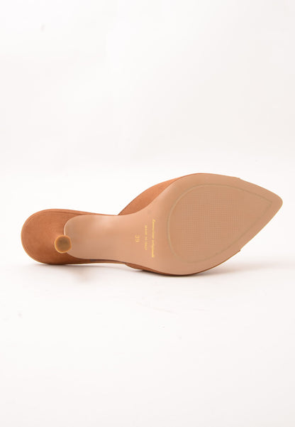 DIVINE FOLLIE - Sandalo Sabot Scamosciato Cuoio