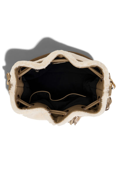 LA CARRIE - Borsa A Tracolla TEDDY ECO FUR Avorio
