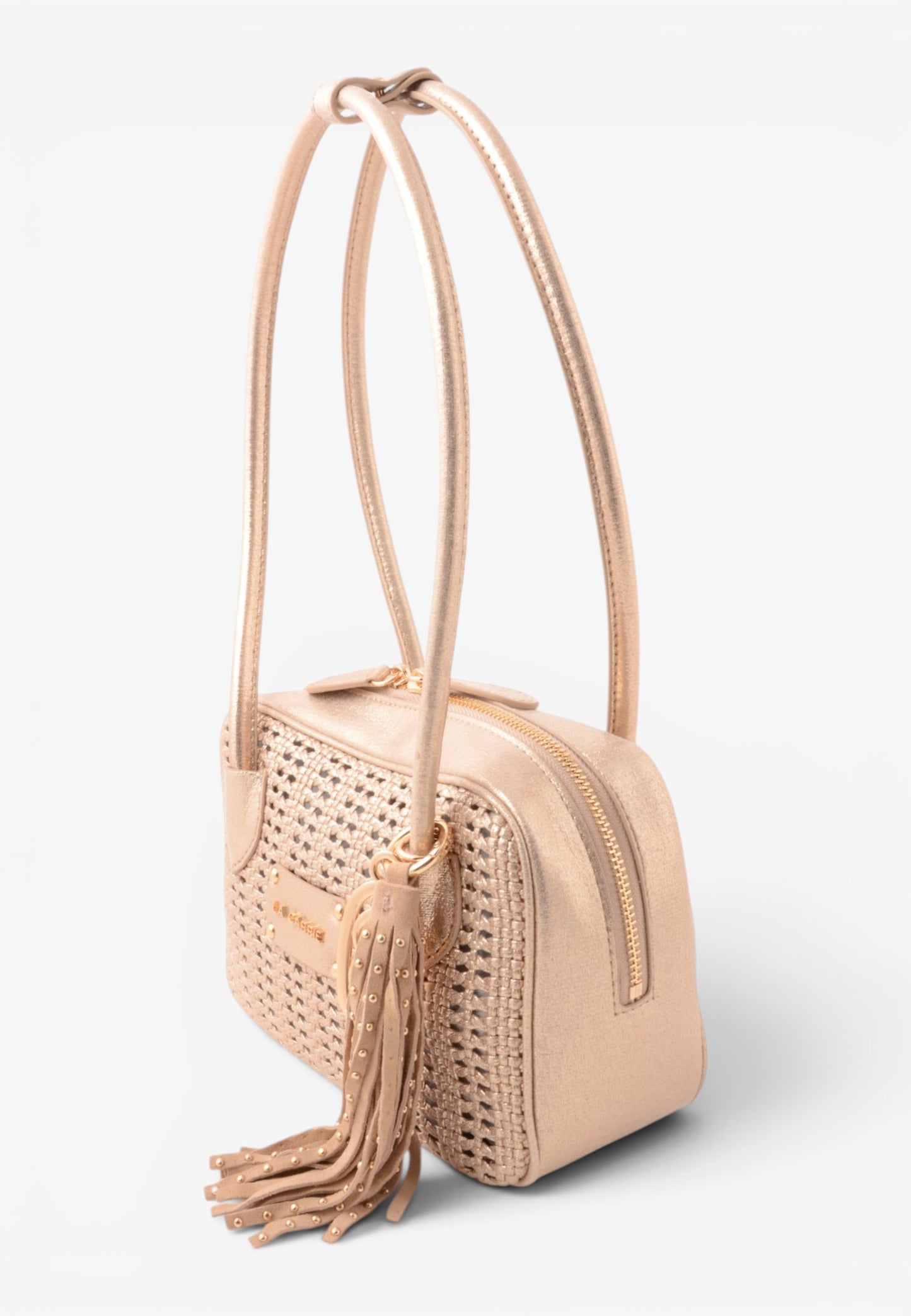 LA CARRIE - Borsa A Spalla Intrecciata Oro
