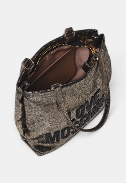 LOVE MOSCHINO - Borsetta Laminata Platino