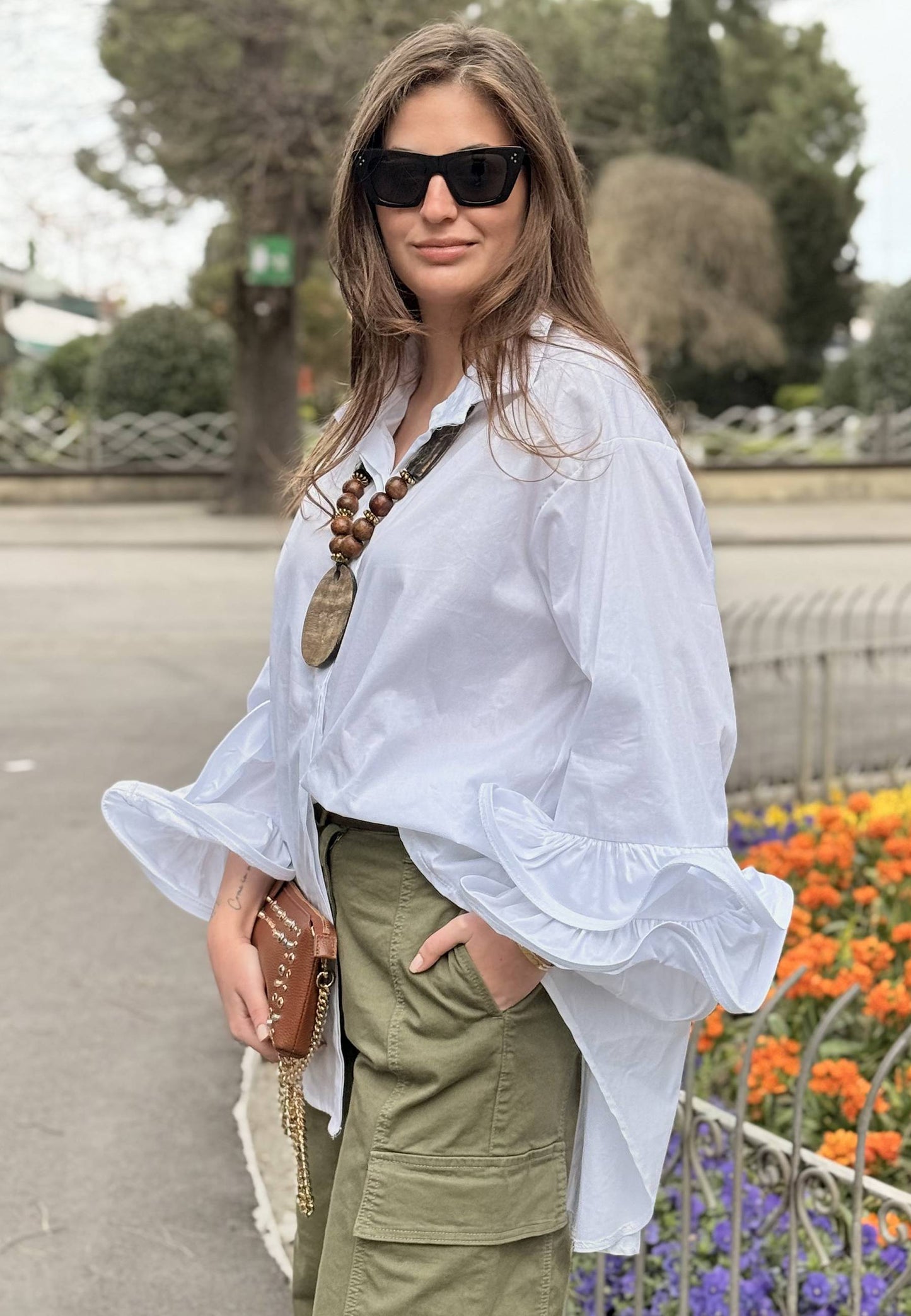 NUNZIA - Camicia Rouge Over Bianca