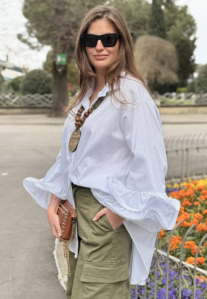 NUNZIA - Camicia Rouge Over Bianca