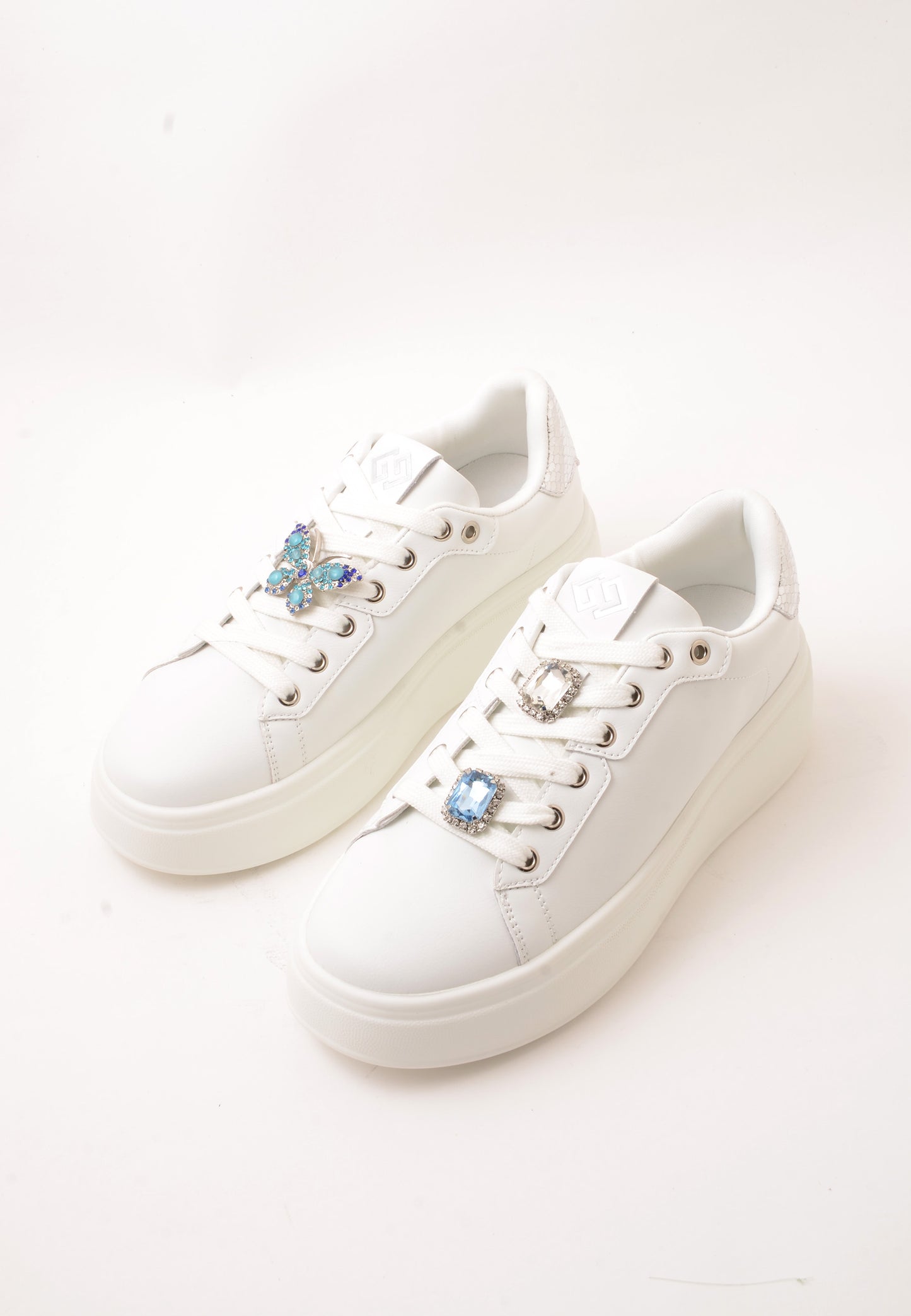 GOLD & GOLD - Sneakers Farfalla Strass Blu